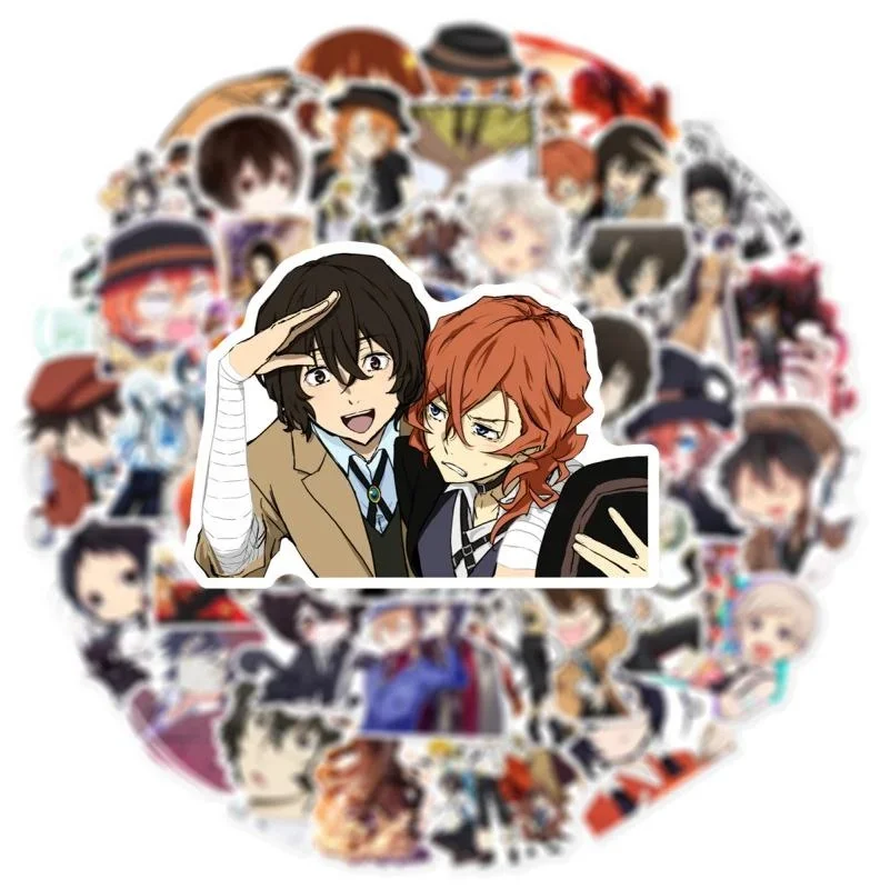 10/50/100pcs Bungo Stray Dogs Anime Sticker Reasoning Against Cartoon Graffiti Waterproof Stickers