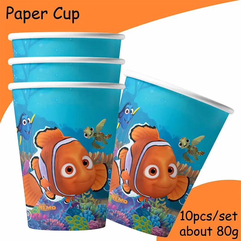 Disney Finding Nemo Dekoracja urodzinowa Kąt Jednorazowa zastawa stołowa Kubek Talerz Obrus Baby Shower Kids GirlsBoy Party Supplies