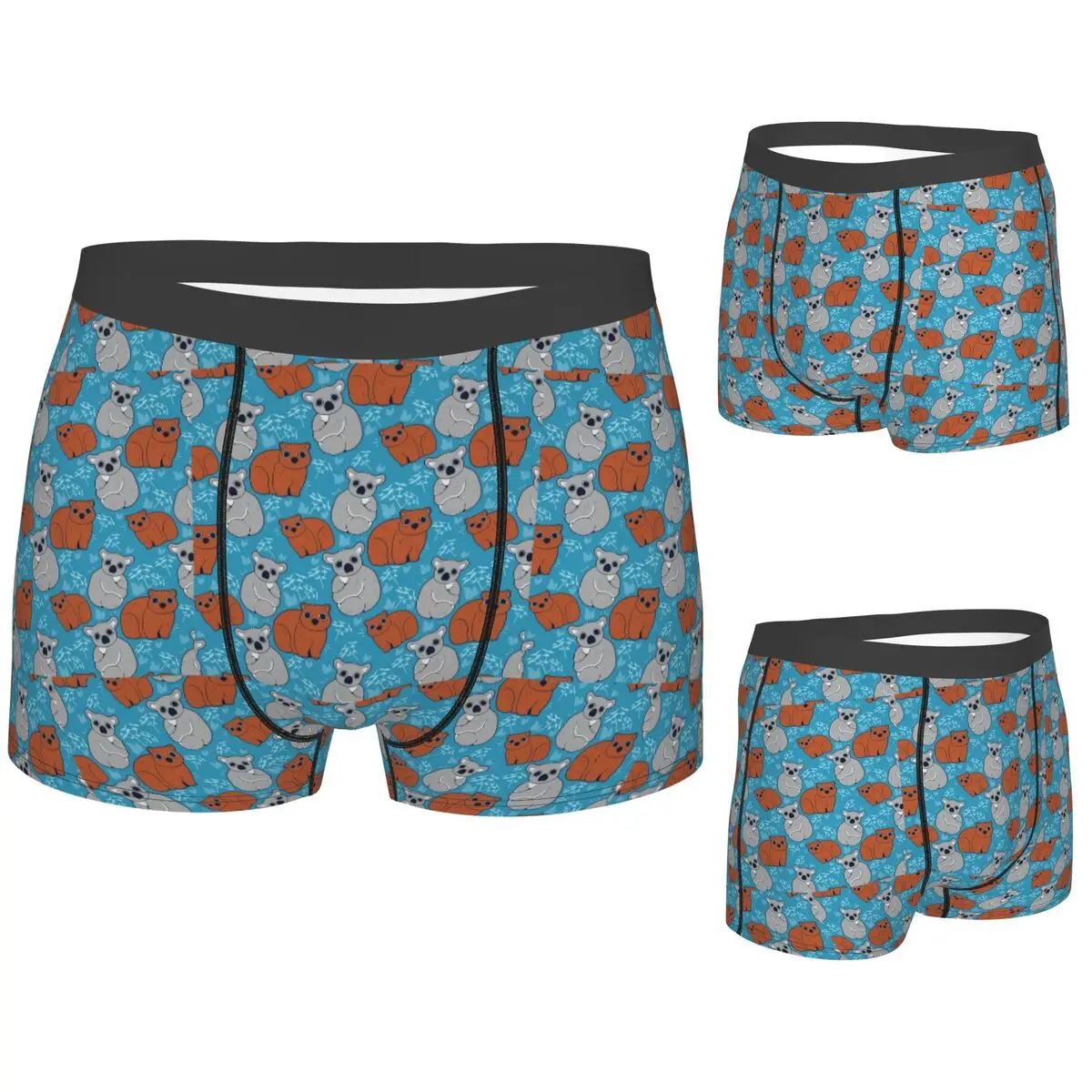 

Boxer Underpants Shorts Wombat And Koala With Eucalyptus Panties Male Breathable Underwear for Homme Man Boyfriend Gift