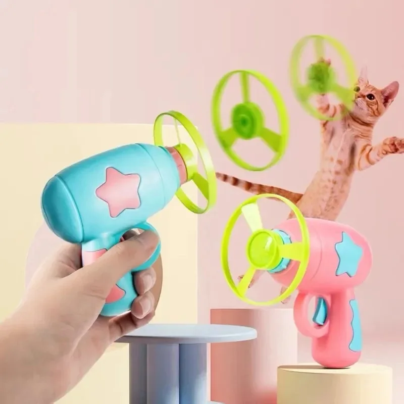 Mini-Flugscheiben-Wurfgerät für Katzen – Interaktives Spielzeug für Kätzchen, Jagd- und Trainingsspaß, Haustierzubehör für die tägliche Unterhaltung – Detail 3