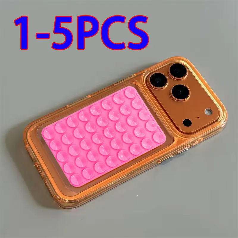 

1-5Pc Silicone Suction Cup Phone Holder Waterproof Adhesive Mobile Stand for Kitchen Mirror Yoga Room Easy to Install and Remove
