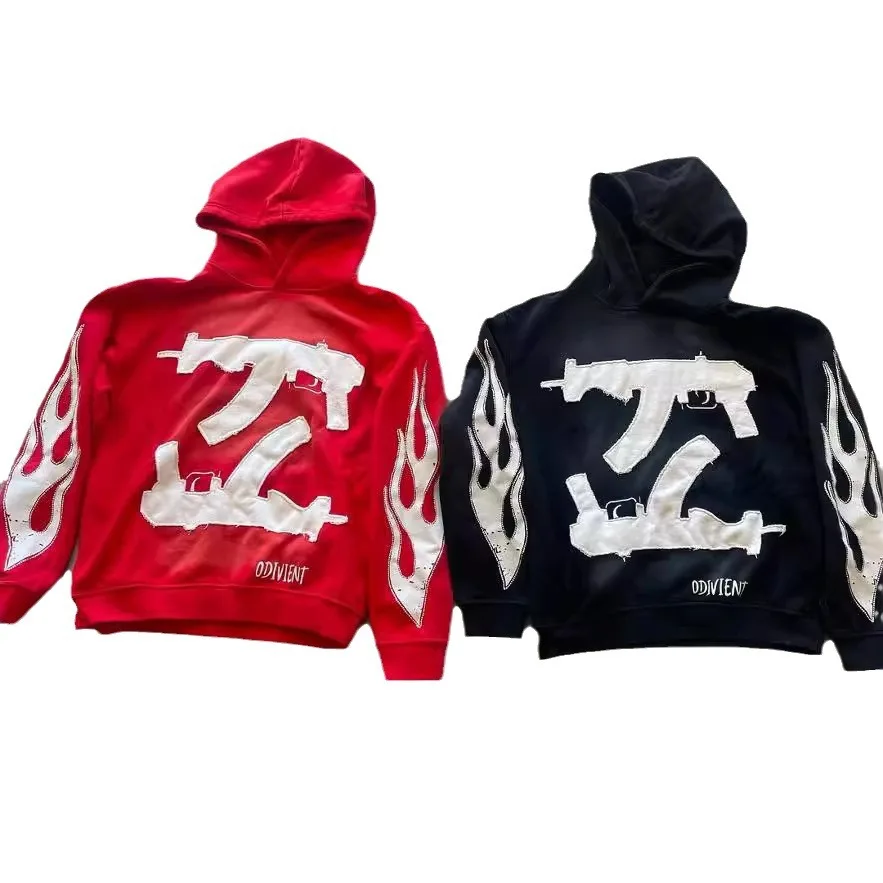 Y2k Pullover Druck muster Langarm Hoodie Hoodie Kleidung Vintage Street Rap Trend tragen High Street Dark 2024