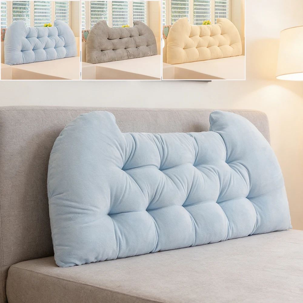 Triangular Tatami Headboard Cushion-Soft, Fluffy,and Machine Washable, Multi-Functional Lumbar Support Cushion,All-Season Decor