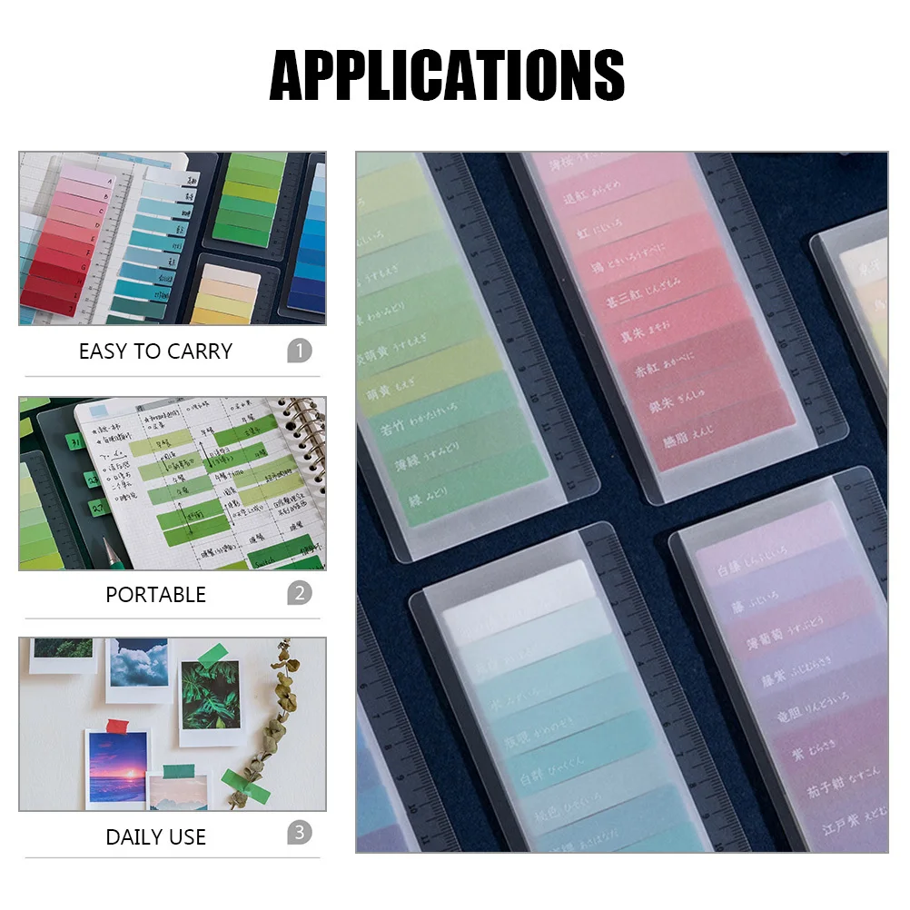

6Sets Gradual Color Index Sticker Multi-Function Sticky Tabs Portable Convenient Page Markers Reading School Book Tabs