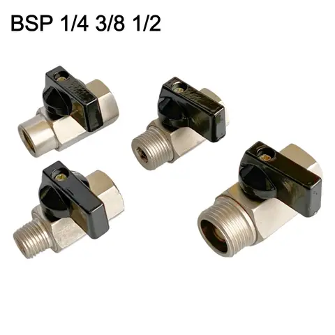 미니 볼 밸브 BSP 1/4 1/2 3/8 암나사-수나사 탄소강 볼밸브 물 가스 오일 차단 밸브