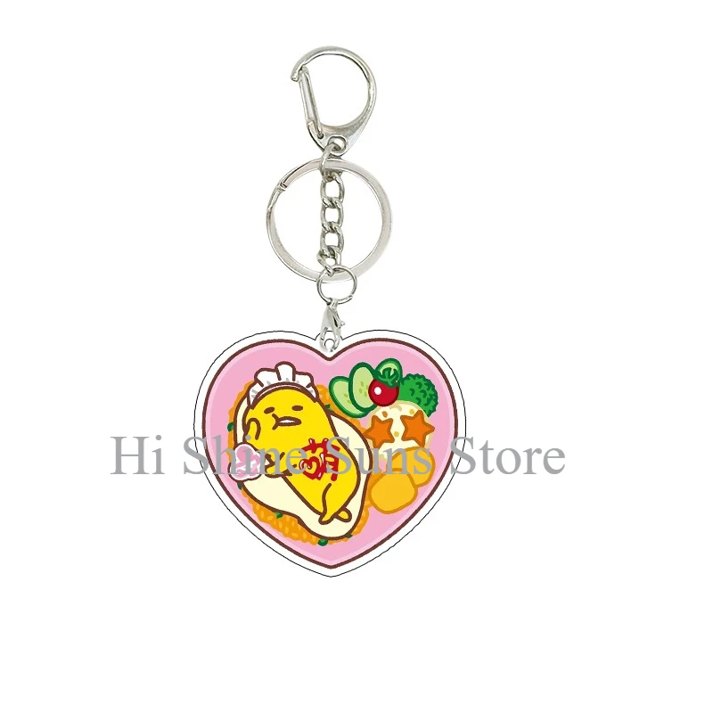عيد الميلاد Gudetama الكرتون لطيف سلسلة مفاتيح مصنوعة من الأكريليك اكسسوارات المنزل أنيمي Kawaii بنات بنين مجوهرات الحفلات سحر معلقة هدايا عيد الميلاد #5