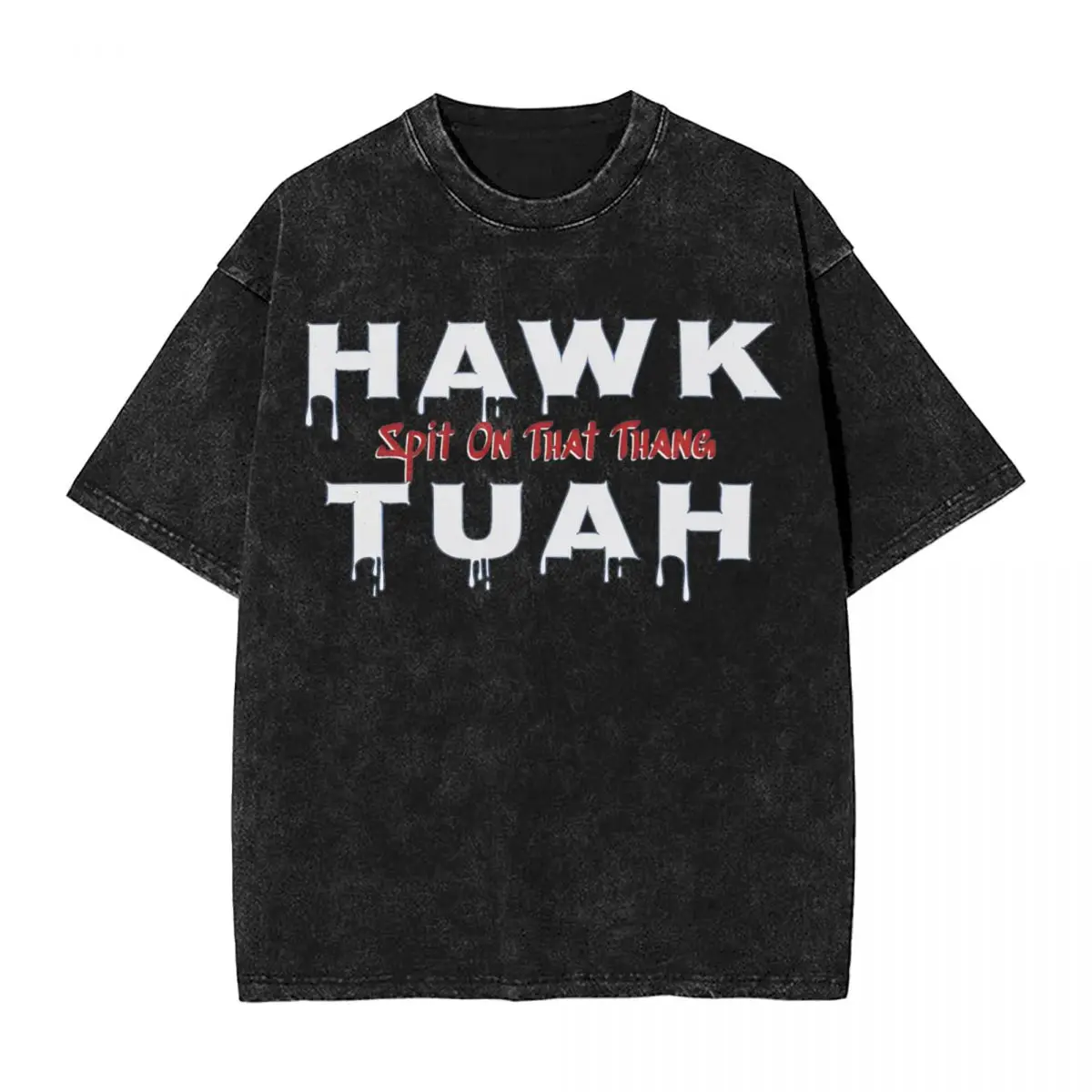 Washed T Shirt Hawk Tuah Spit On That Thang Meme T-Shirt Harajuku Streetwear Short Sleeve Summer Tops for Men Women Tee Shirt