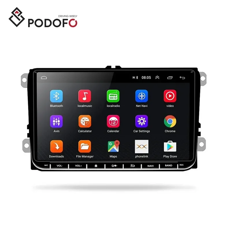 Podofo 9'' 2 Din Android Car Radio Stereo Video Autoradio GPS Wifi BT FM RDS for Volkswagen/VW/Polo/Passat /SEAT/Toledo