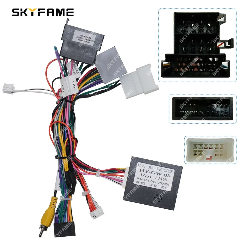 SKYFAME 16Pin Car Wiring Harness Adapter Canbus Box Decoder Android Radio Power Cable For Great Wall Haval H3 OD-GW-05