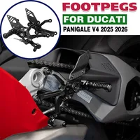 Reposapiés ajustables para motocicleta Ducati PANIGALE V4 Panigale V4S V4R 2025 2026, juego trasero, estriberas traseras, Pedal