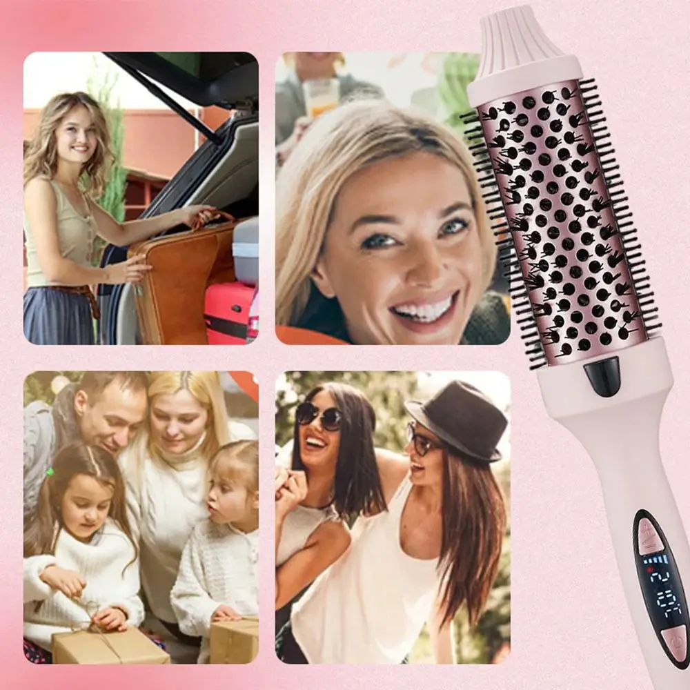 One-Step 3 in 1 Thermal Brush Volumizer Temperature Settings Straightener Hot Air Curling Comb Home Use