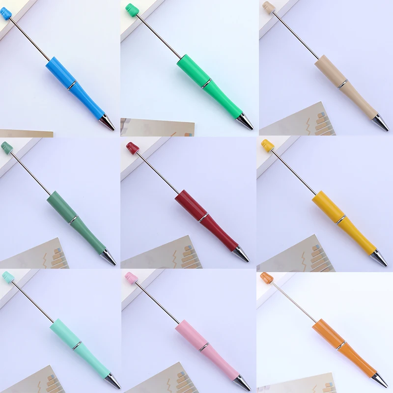 27pcs The Latest Color Beaded Ballpoint Pen Creative DIY Beaded Pen School Office Gift Pen Office Supplies Beadable Pens