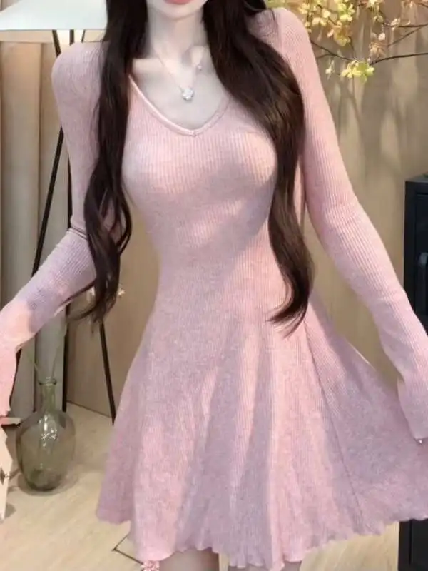 

Женская юбка трапециевидной формы больших размеров Long Sve V-Ne Dr с застежкой на талии, повседневная трикотажная осенняя юбка из полиэфирного волокна