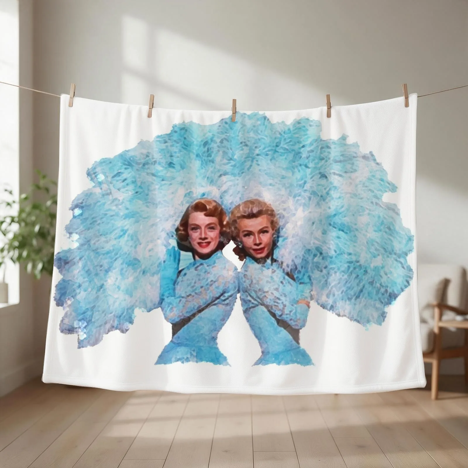 Sisters - Watercolor Throw Blanket couch cozy soft plush fuzzy picnic outdoor blanket