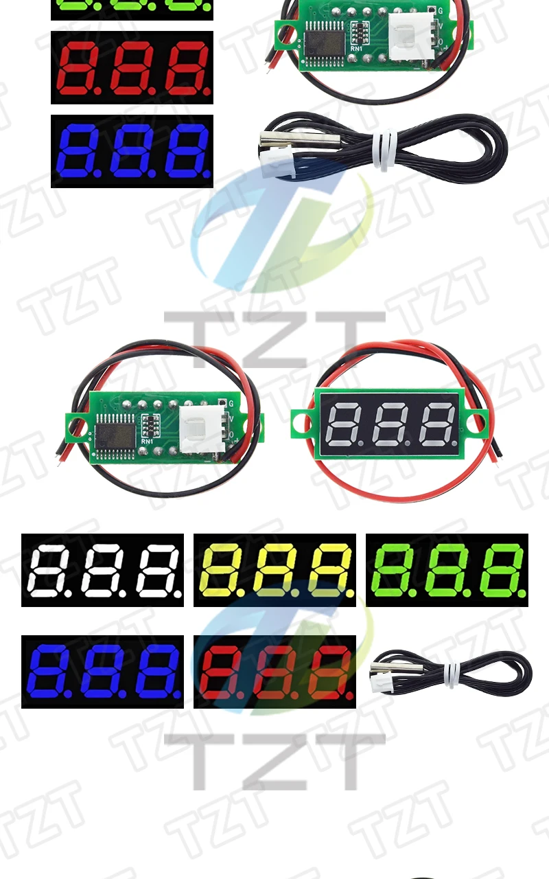 DC 12V 24V Mini Digital LED Thermometer für Auto Temperatur Monitor Panel Meter Messbereich -50-125C mit Temperatur Sonde – Detail 4