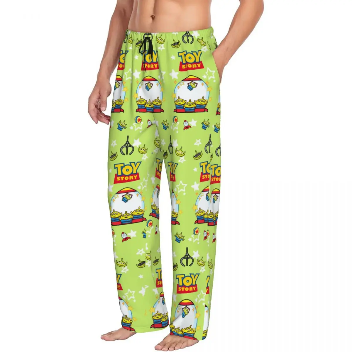 Custom Toy Story Aliens Cute Pajama Pants Sleepwear Men Elastic Waistband Comic Hot Sleep Lounge Bottoms with Pockets