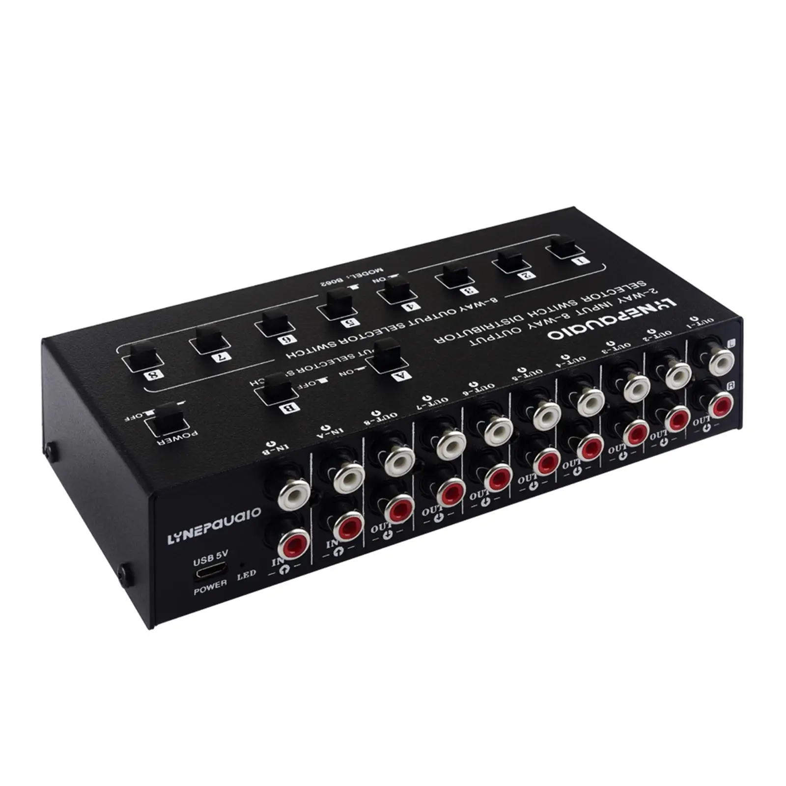 

2 in 8 Out Video Audio Switch Switcher DIY Signal Select V Splitter for DVD STB RCA Interface