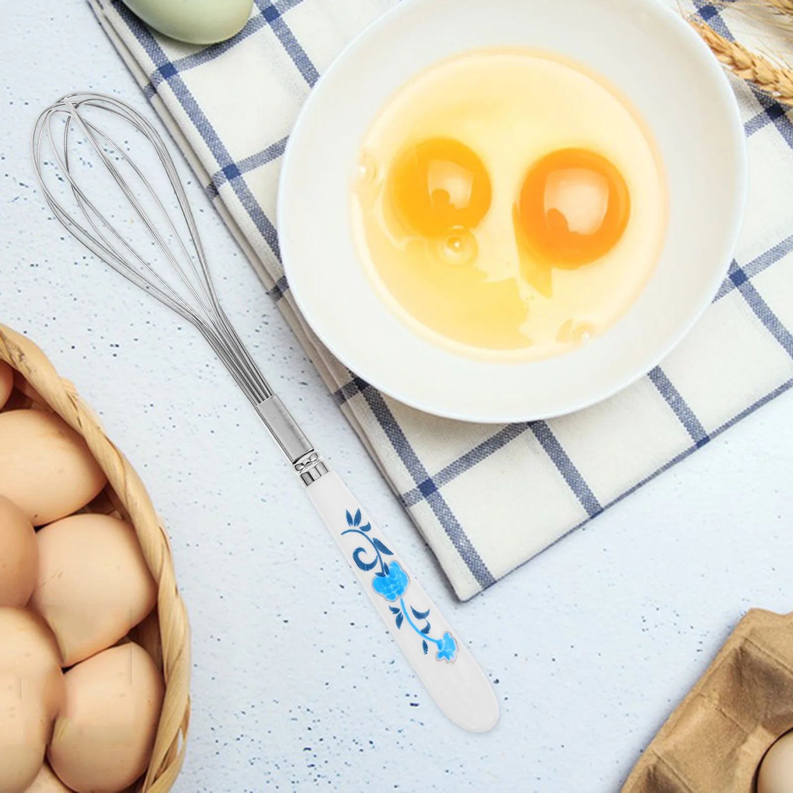 

Stainless Steel Manual Egg Beater Hand Whisk Ergonomic Kitchen Baking Tool Easy Clean Egg Mixer Hand Whisk Manual