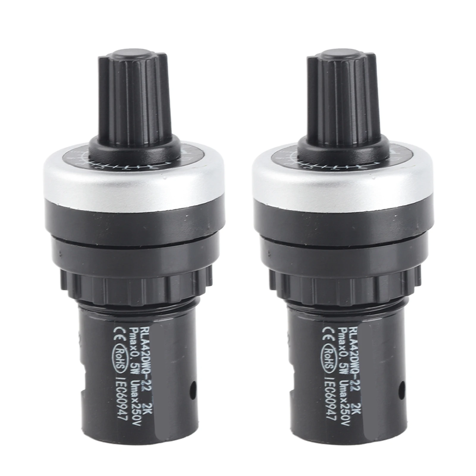 22mm 2K Potentiometer Adjustable Single  Speed Control for Electronics Panels Carbon Film D Type 2W ±0.5% Tolerance Small Body