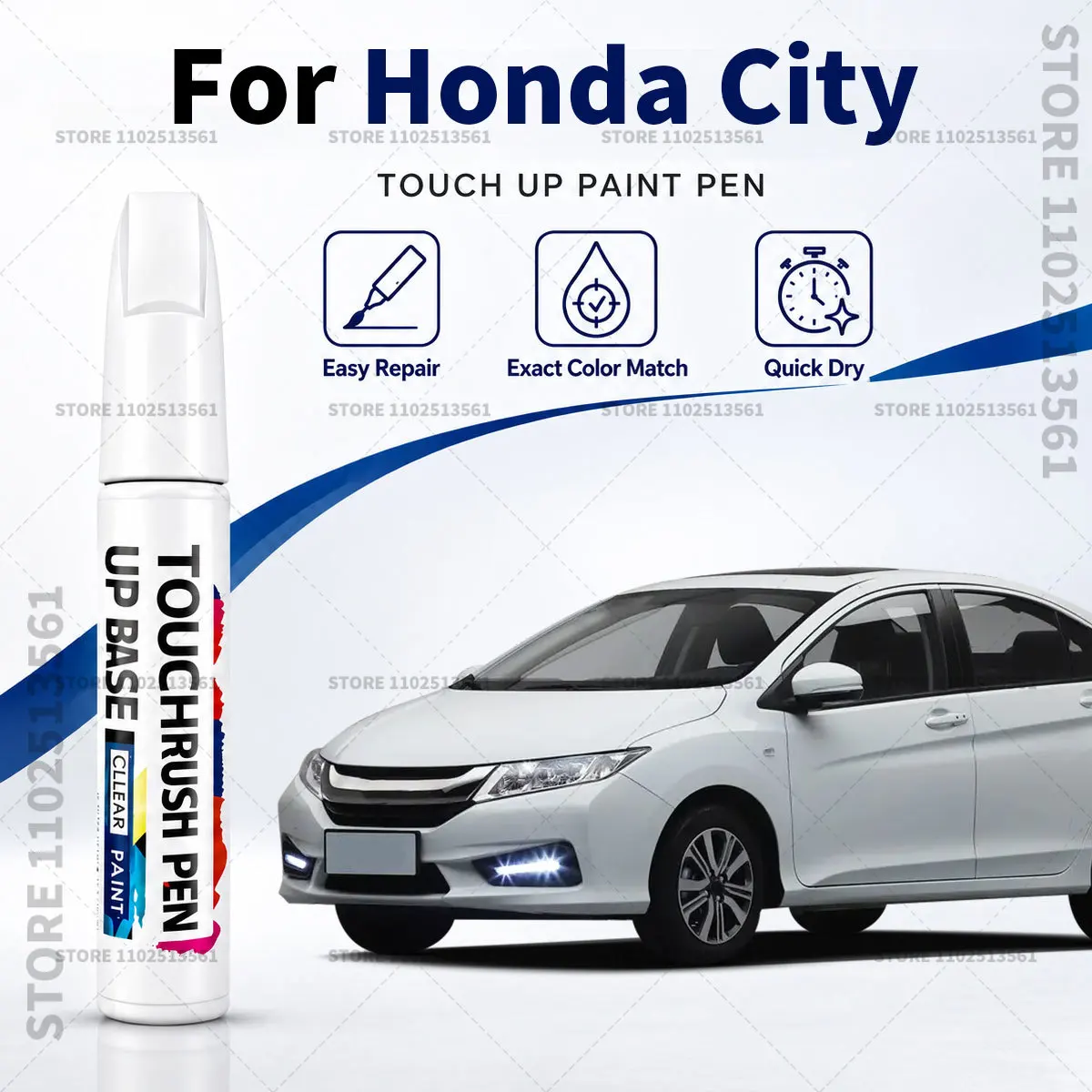 For Honda City White Blue Car Paint Touch Up Pen Scratch Repair Remover Auto Body Repair Marker Waterproof Car Paint Repair Tool