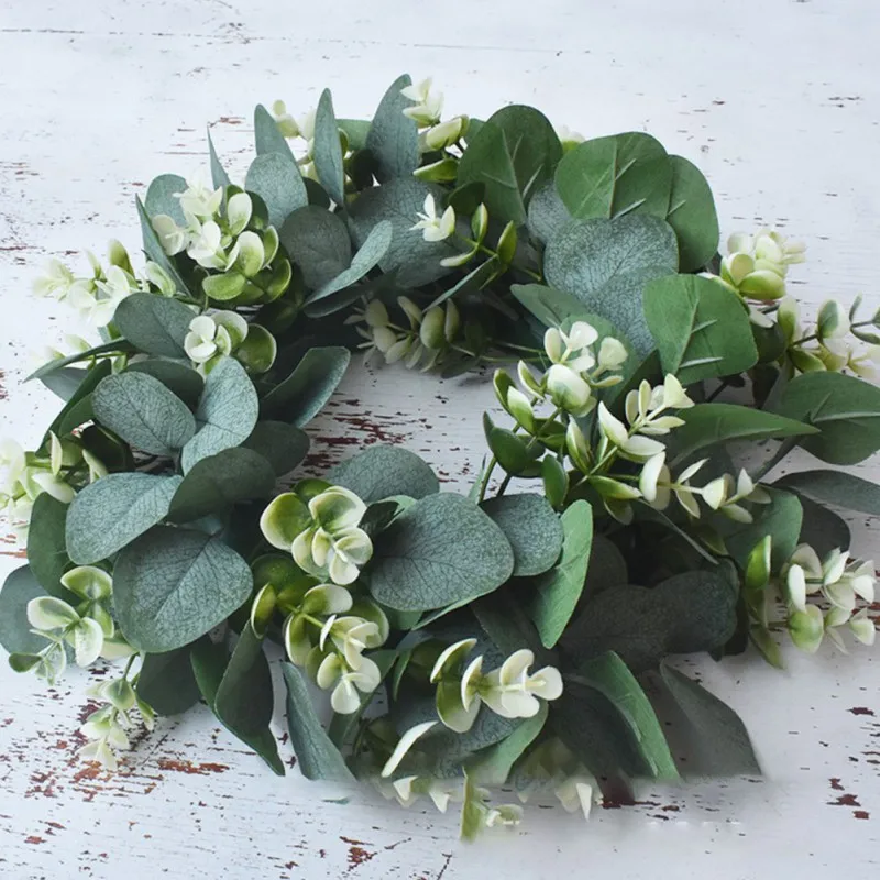 30CM Artificial Flower Eucalyptus Wreath Outdoor Decoration Front Door Wall Window Decoration Simulation Holiday Celebration Wre