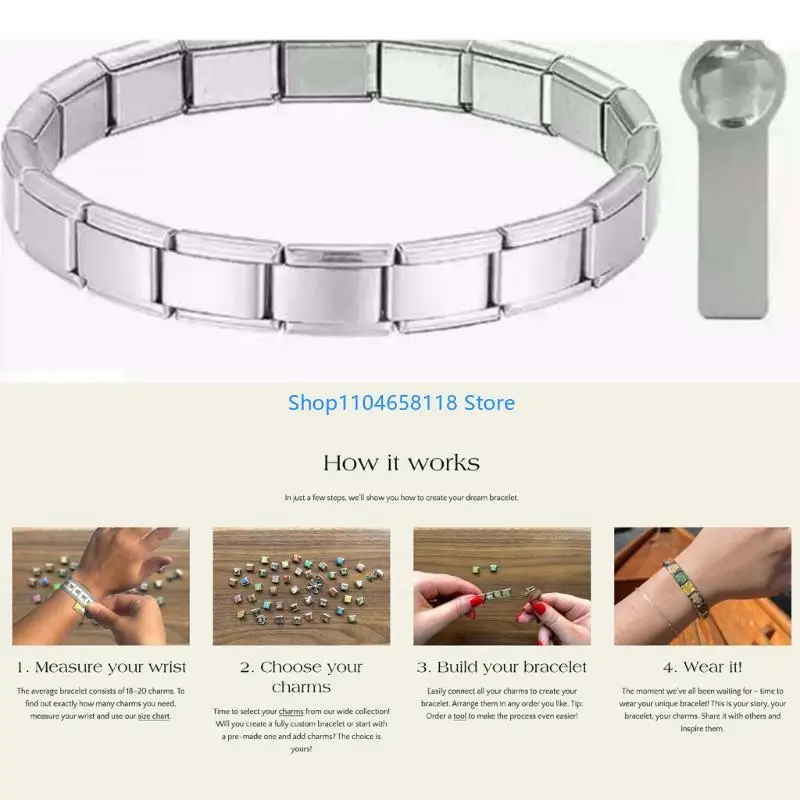 

Italian Charm Bracelet Gold Silver 9mm Stainless Steel Charm for Women Men Boys Girls DIY Modular Designs