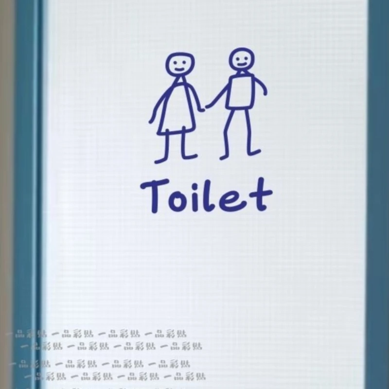 Abstract Pattern Toilet Stickers Toilet Men's and Women's Identification Instructions Toilet Glass Door Decorative Wall Stickers