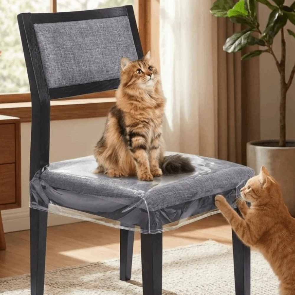 Waterproof Transparent Chair Cover Scratch Resistant Dust-proof PVC Chair Seat Cover Oil-resistant Anti-dirty