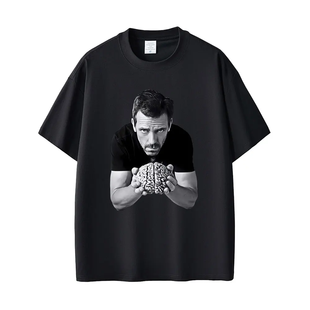 Dr Gregory House MD Graphic T-shirt Men Women Summer Casual Vintage T-shirts Men's 100% Cotton Oversized Short Sleeve T Shirt