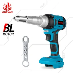 ONEVAN 20000N Brushless Electric Rivet Gun Cordless Rivet Nut Gun 720W Drill Insert Power Tool For Makita 18V Battery Pin