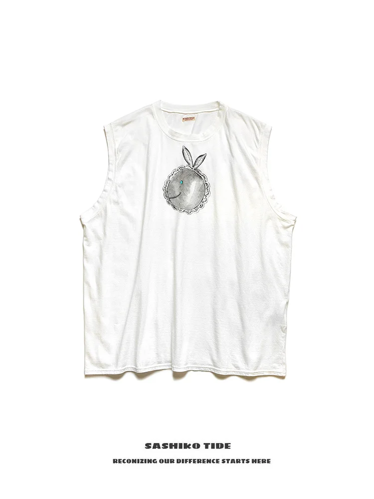

23SS KAPITAL Year of the Rabbit Limited Edition Japanese Trend Loose Cotton Short Sleeve T-Shirt Vest