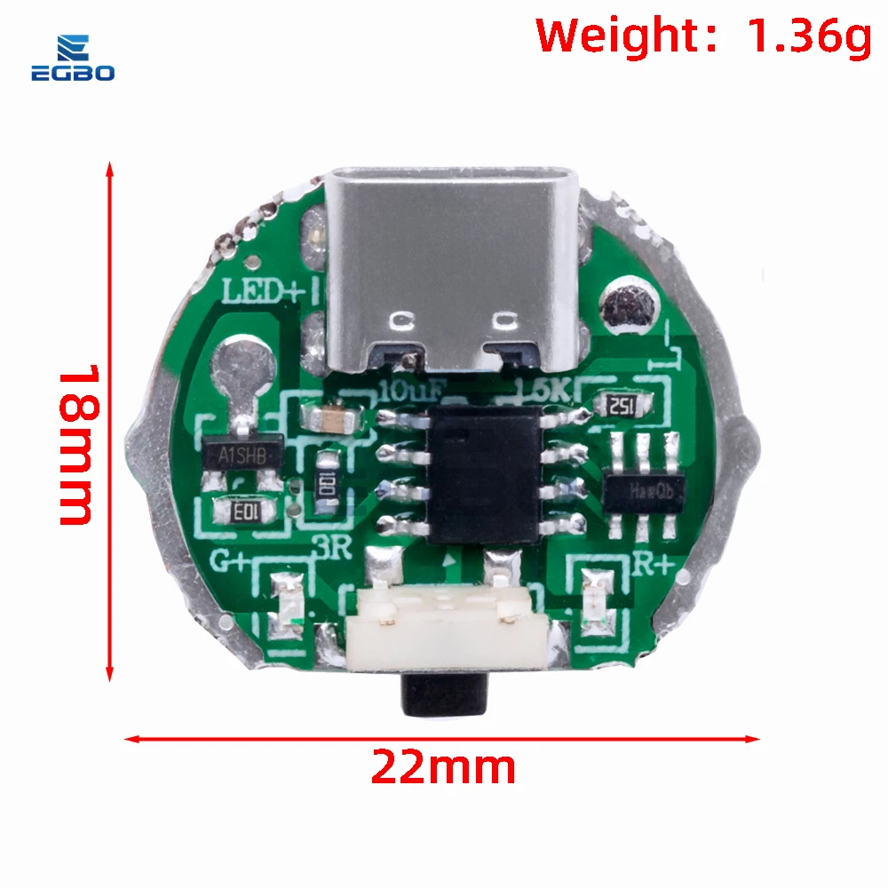 1~3PCS Two-speed Drive Board Flashlight Drive Accessories Circuit Board Switch Charging Integrated Board for 10 Watt Beads