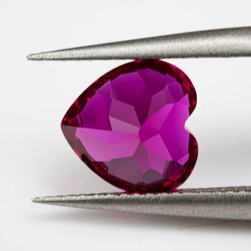Lab Grown Ruby Heart Shape Rubellite Color Charms Beads For Diy Jewel Making Pendant Ring Materials Selectable AGL Certificate