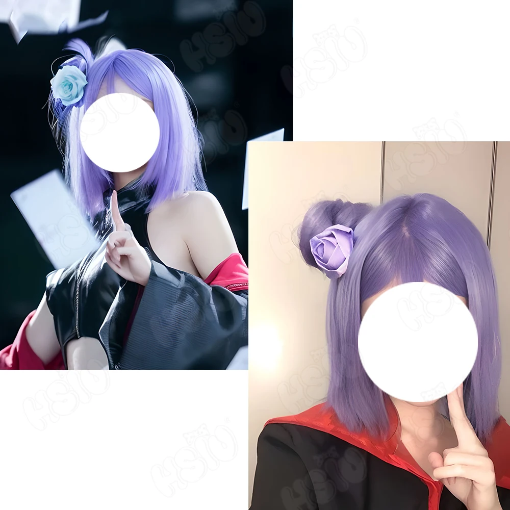 Konan Cosplay Wig Fiber synthetic wig「HSIU 」purple short Wig+Wig cap