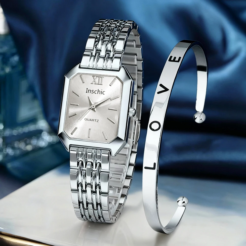 2Pcs Artistic Women's Watch Set, Soft & Classic, Preferred Gift For Ramadan, Eid Al‑Fitr, Teachers' Day, Graduation Season