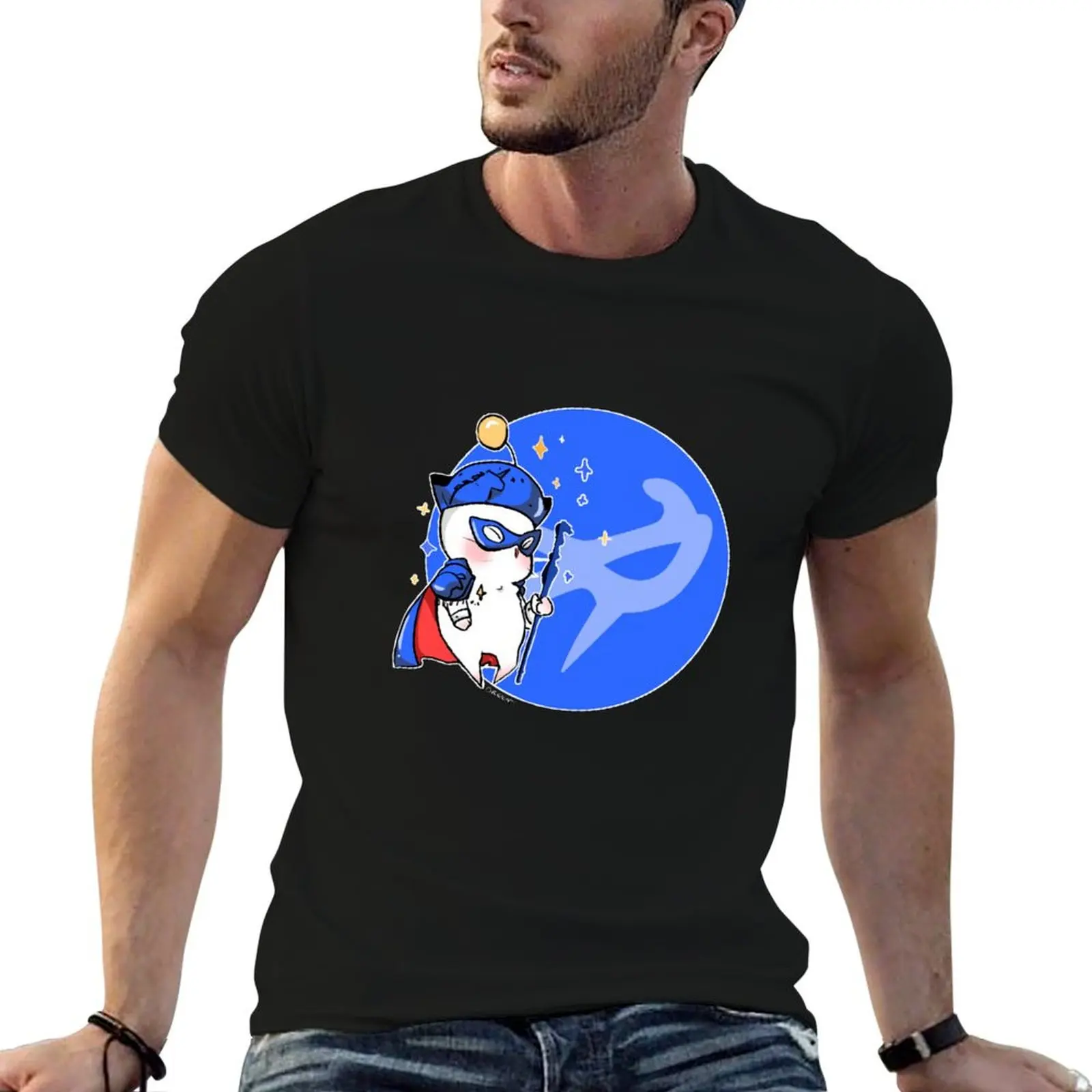 

BLUEMAGE MOOGLE FFXIV T-Shirt t shirts for man graphic vintage cotton t shirts high quality t shirt man cotton T-Shirt