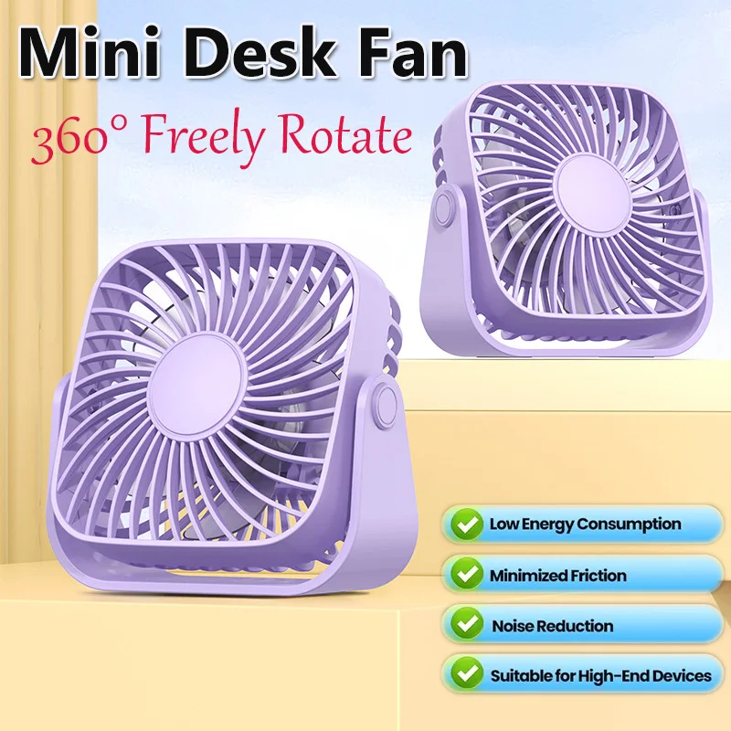 Mini ventilateur de bureau USB réglable, 3 vitesses, ventilateur personnel silencieux, petit ventilateur électrique portable, table de bureau à domicile