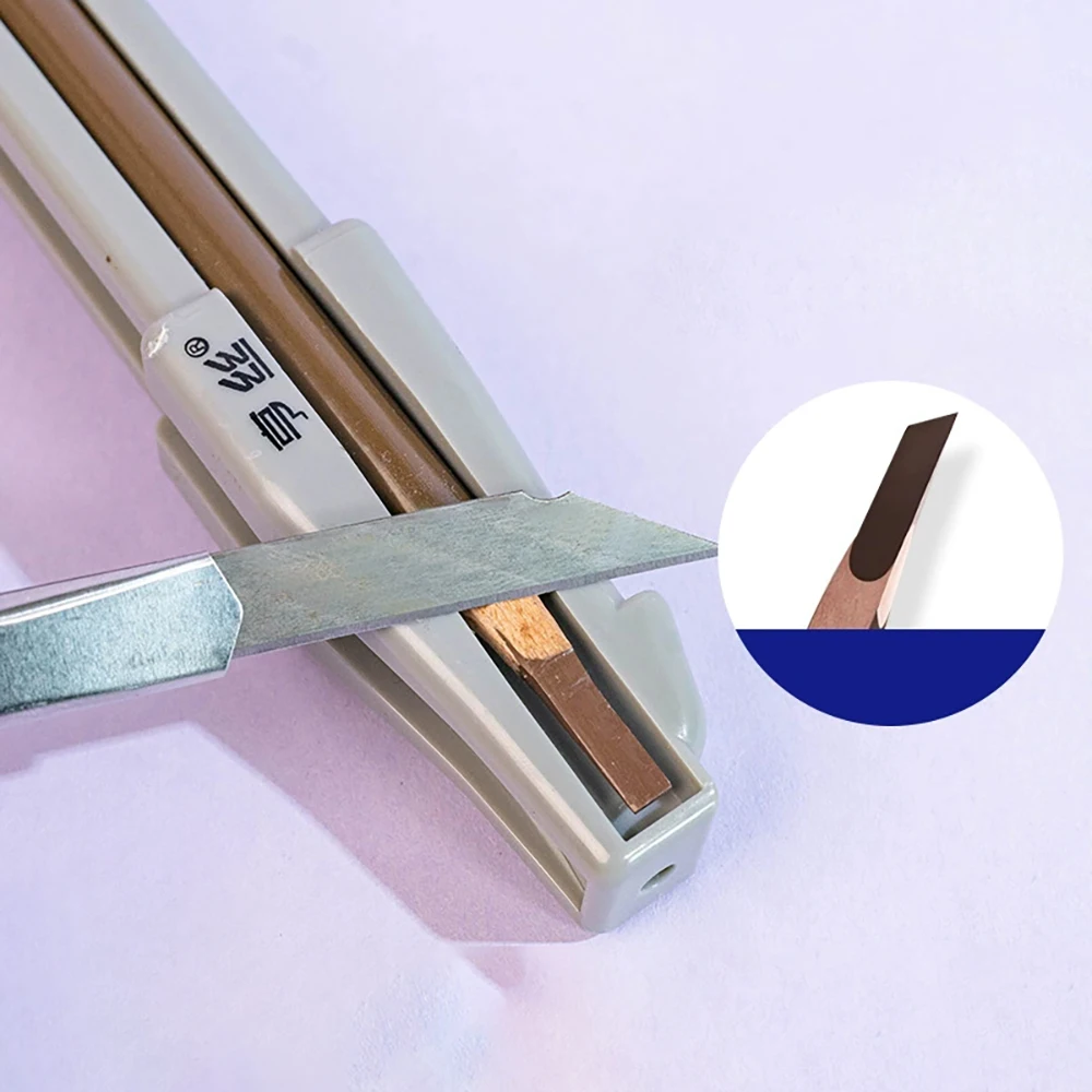 Eyebrow Pencil Sharpening Tool Kit — Carving-Style Auxiliary Guide  — Wooden Eyebrow Pencil Sharpener Set with Grooved Design