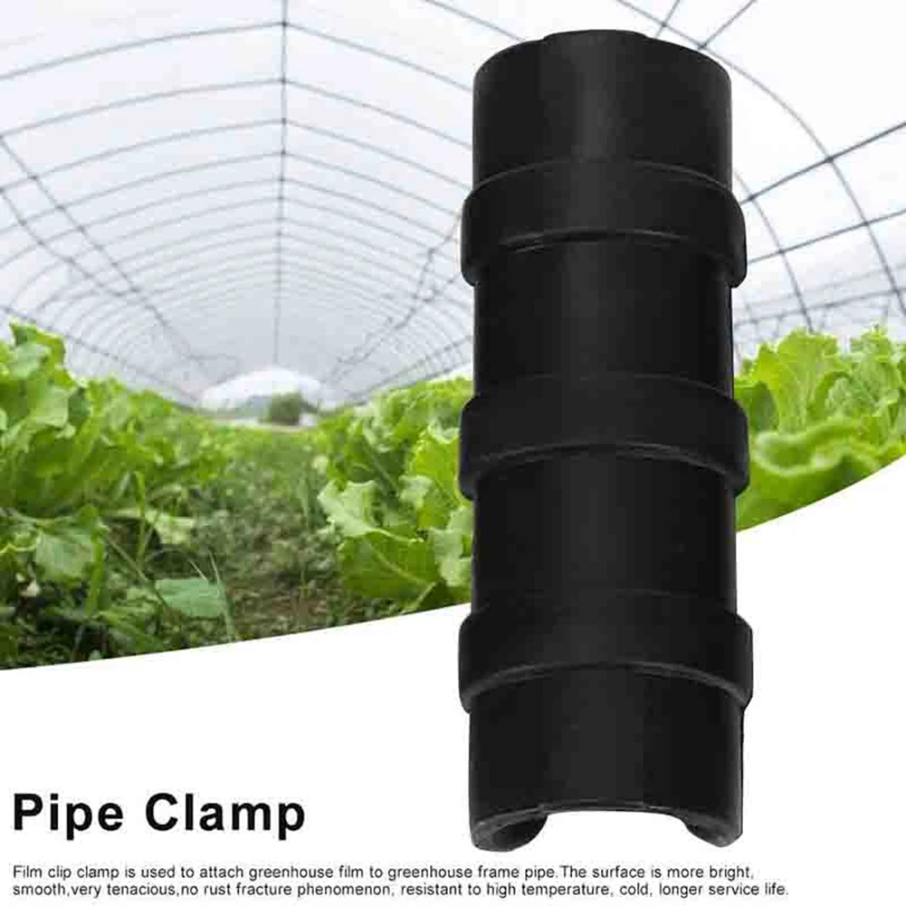 ABZC-100PCS Black Greenhouse Plastic Film Frame Pipe Tube And Film Clip Clamp Connector Kit Garden Tool 20Mm