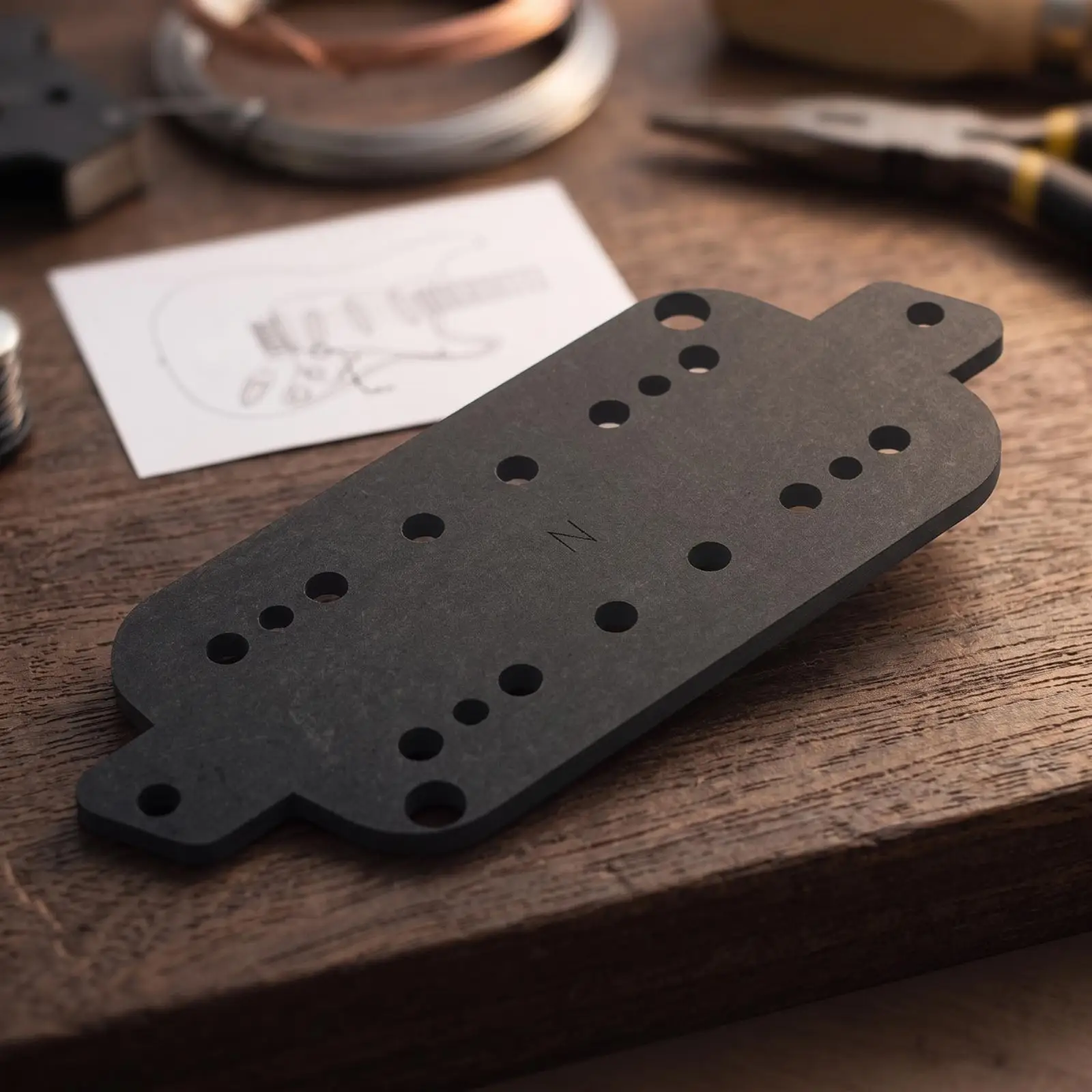 Microfiber Guitar Pickup Base Plate | Multi-Hole Mounting Pattern, Thin Flat Construction, for Custom Builds