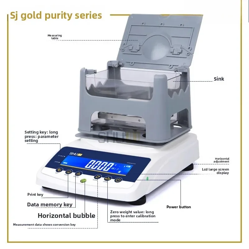 Gold purity detector precious metal K gold platinum white gold true and false test quantity jewelry jade density meter