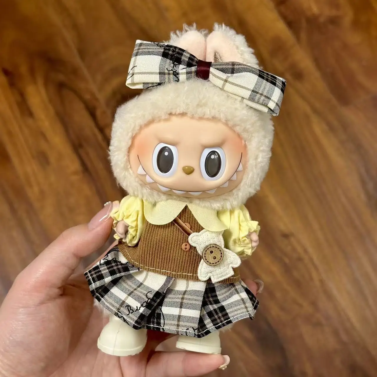 15/17 ซม.Labubu ตุ๊กตา Academy สไตล์ชุดน่ารักการ์ตูนสไตล์ Ropa Labubu ชุดอุปกรณ์เสริม