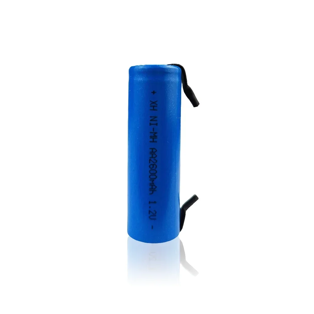 1,2 v AA Akku 100% neue original 1,2 v 2600mah AA NiMH Batterie mit Solder Pins DIY Elektrische rasierer zahnbürste Spielzeug