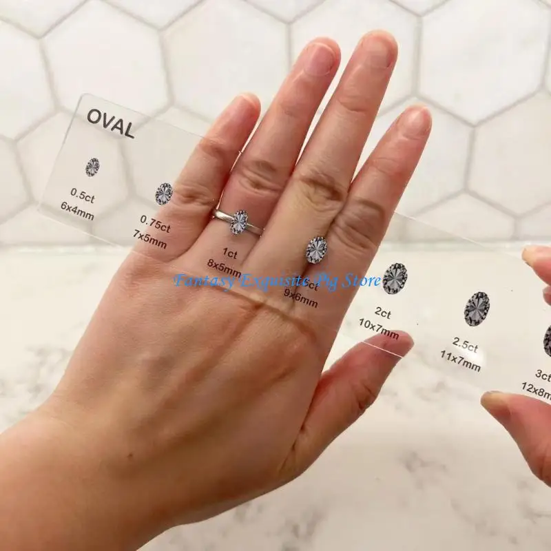 

Устройство размера кольца для круглых овальных квадратных бриллиантов с высокими точками маркировки.