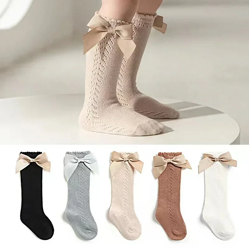 Newborn Socks Summer Thin Mesh Stitch Butterfly Knee High Sock Ins Spanish Cotton Hosiery Princess Skirt Item Baby Girl Socks