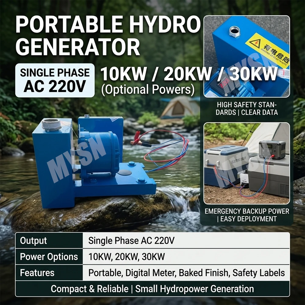 30KW Single phase AC 220V Hydroelectric Generator 20000W 230V 240V Water Turbine Generator 30KW Alternators Use for Outdoor Farm