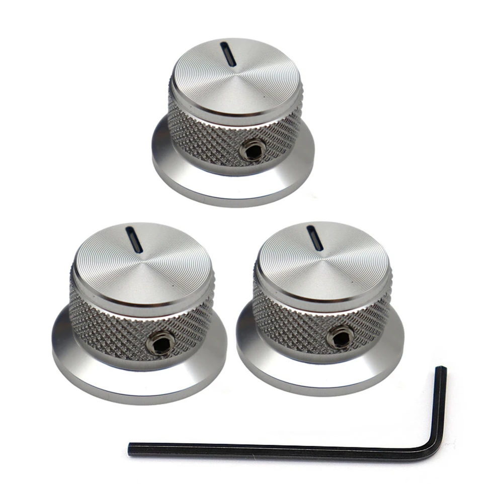 3 Stück/4 Stück Gitarrenknöpfe, Aluminium-Potentiometerknöpfe, Top-Hut-Knöpfe, Steuerknopf für Gitarre/Bass/AMPS/Vorverstärker mit Anzeige