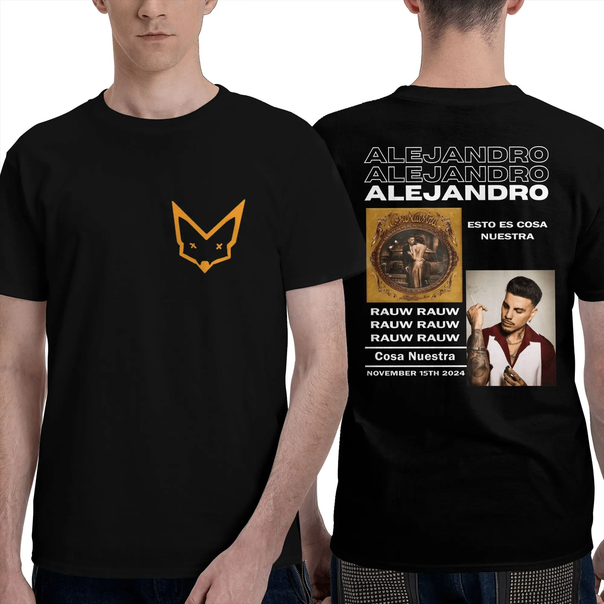 Camiseta de rapero Rauw Alejandro, camisetas Harajuku, ropa de calle de manga corta, Tops de verano 100% de algodón con cuello redondo, ropa de gran tamaño