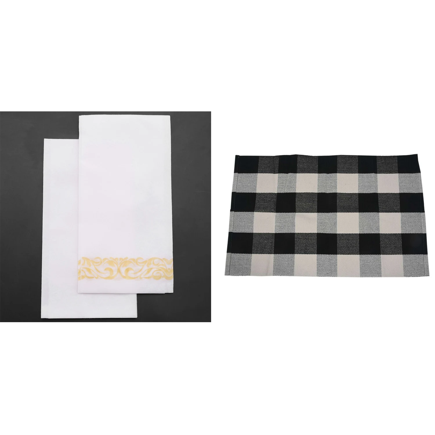 AA20-1 Pcs Cotton Buffalo Plaid Rugs & 100 Pcs Disposable Hand Towels Paper