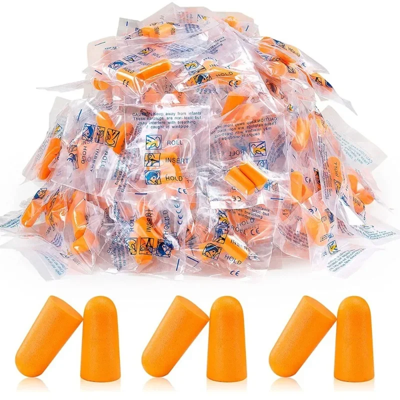 

10 Pairs Orange Foam Ear Plugs Highest Protection Soft & Comfortable Noise Canceling Earplugs for Sleeping, Work, Snoring